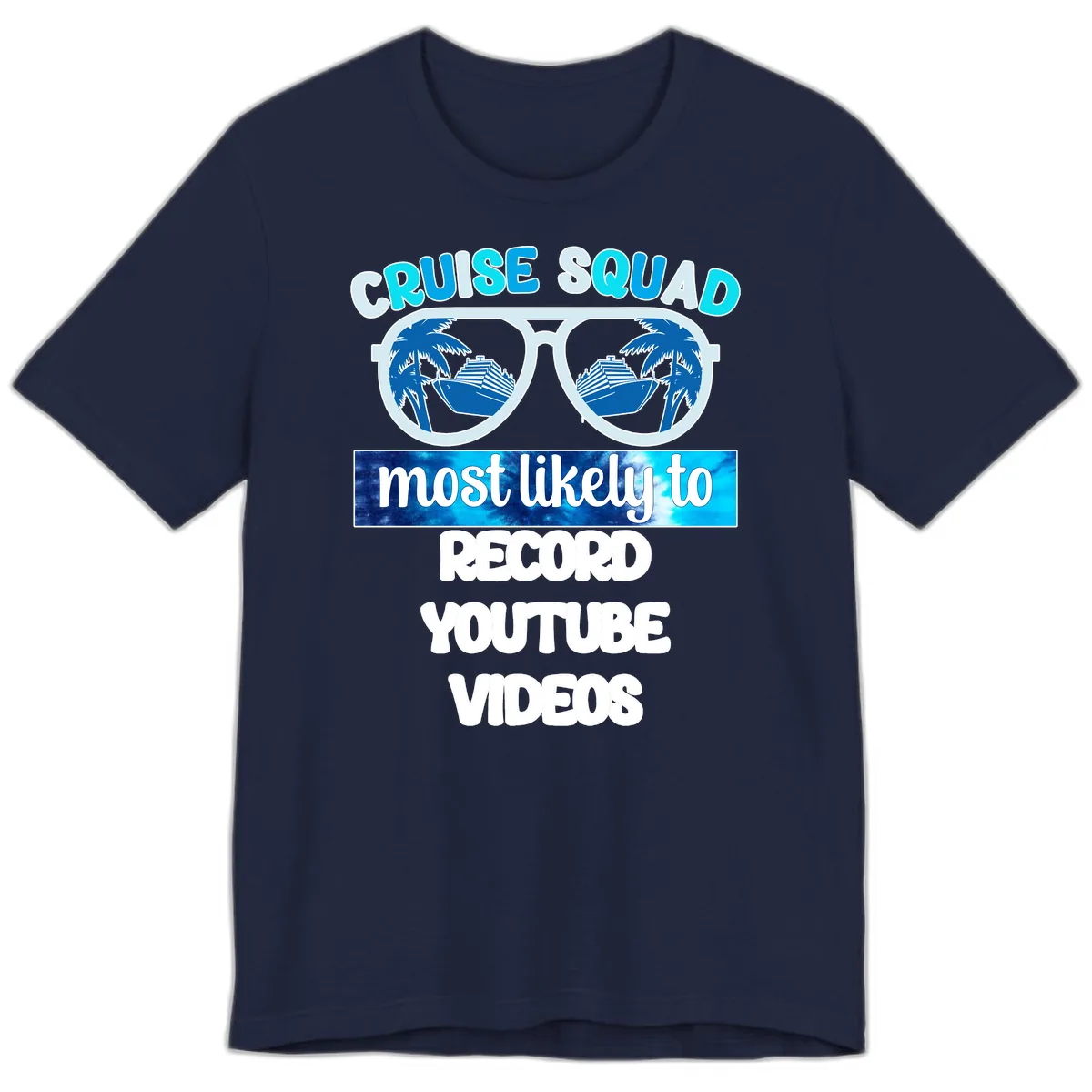 Cruise Squad Most Likely To Record Premium T-Shirt in Navy