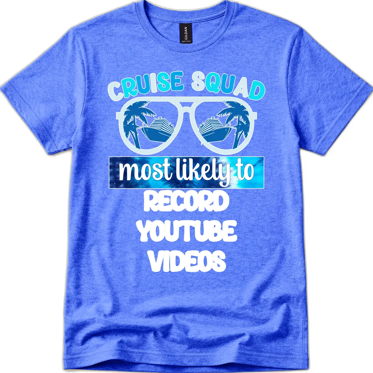 Cruise Squad Most Likely To Record T-Shirt in Heather Royal