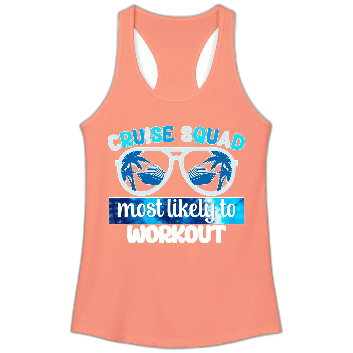 Cruise Squad Most Likely To Workout Ladies Tank in Solid Light Orange