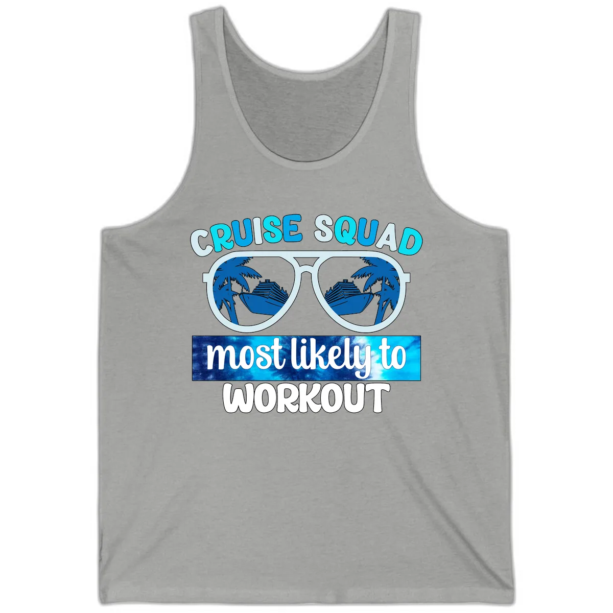 Cruise Squad Most Likely To Workout Tank in Athletic Heather