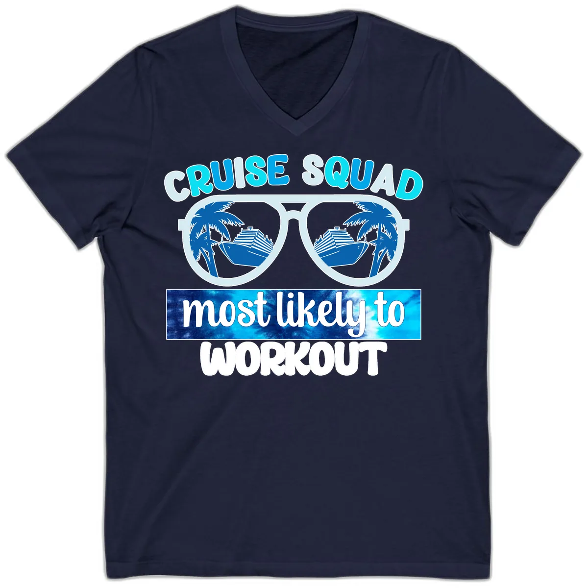 Cruise Squad Most Likely To Workout V-Neck in Navy