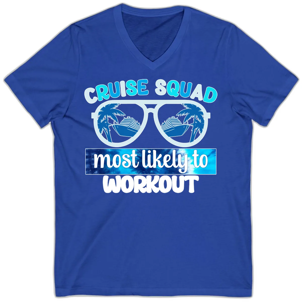 Cruise Squad Most Likely To Workout V-Neck in True Royal