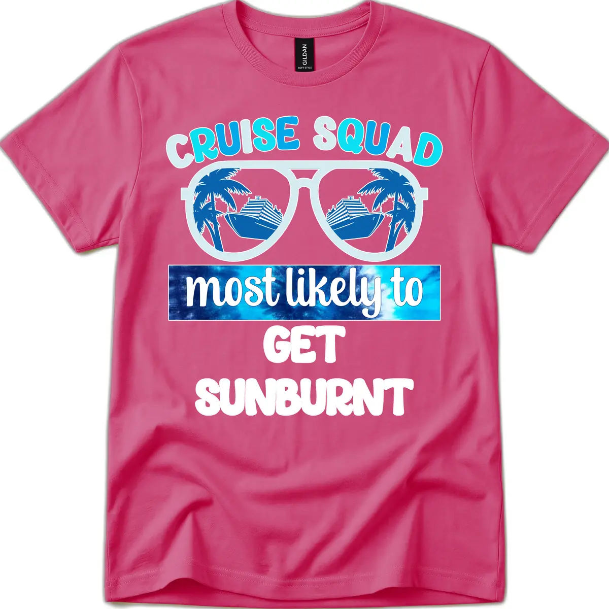 Cruise Squad Most Likely To Get Sunburnt T-Shirt in Heliconia