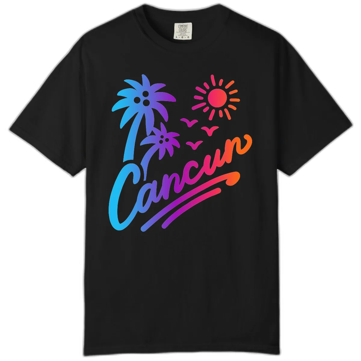 Tropical Paradise Cruise Vibes Comfort Color in Black
