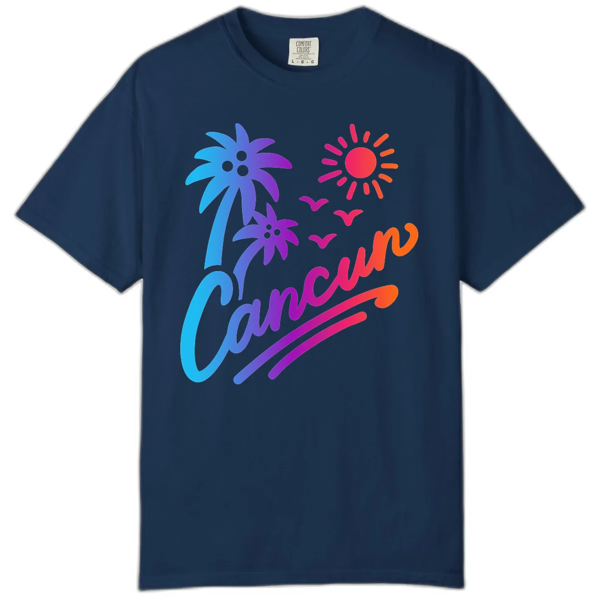 Tropical Paradise Cruise Vibes Comfort Color in Navy