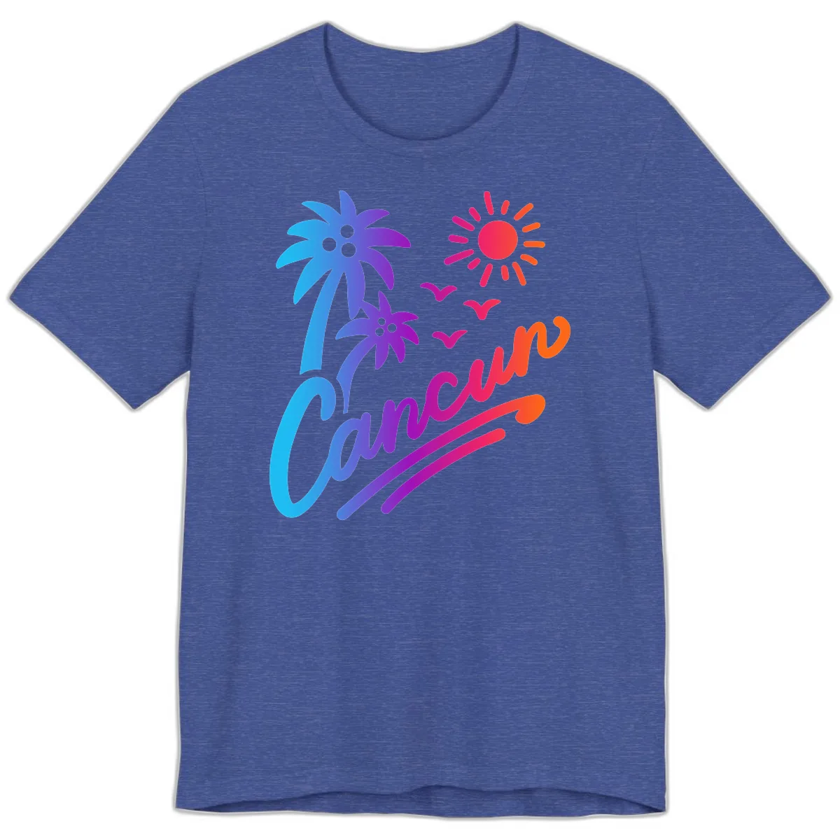 Tropical Paradise Cruise Vibes Premium T-Shirt in Heather True Royal