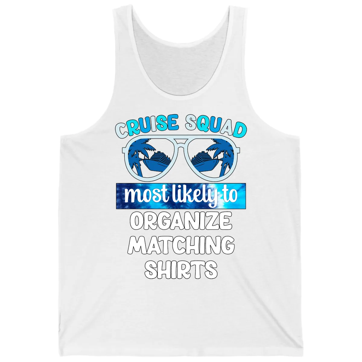 Cruise Squad Sunglasses Tank in White