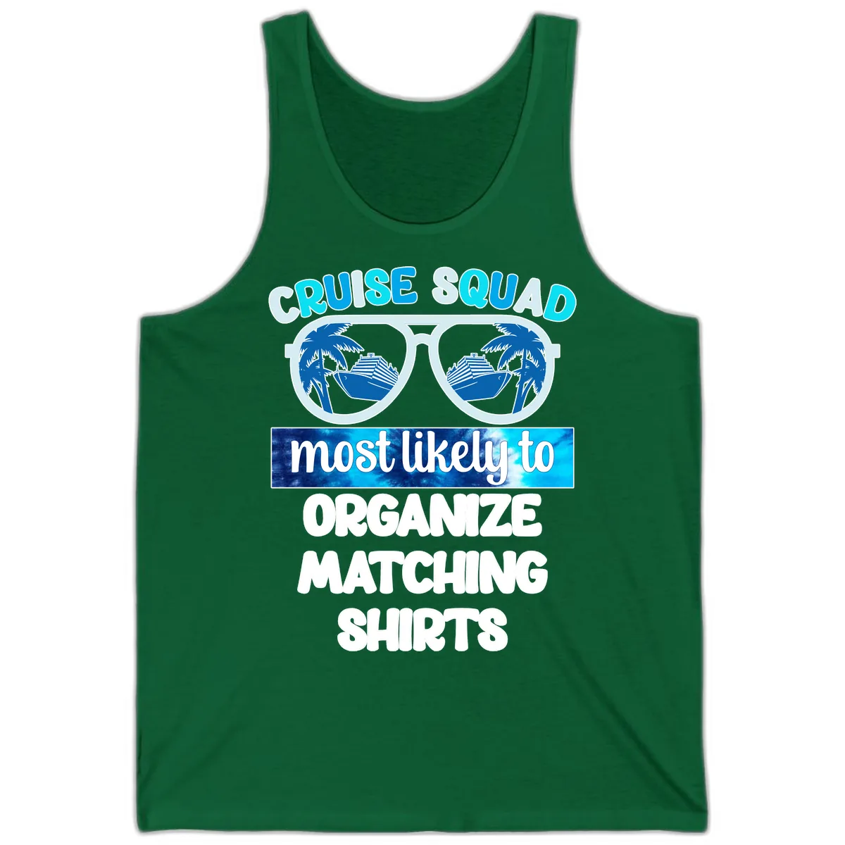 Cruise Squad Sunglasses Tank in Kelly