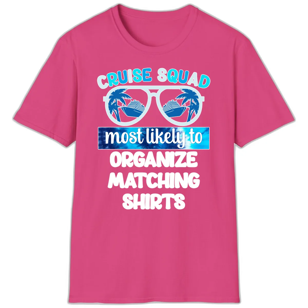 Cruise Squad Sunglasses T-Shirt in Heliconia