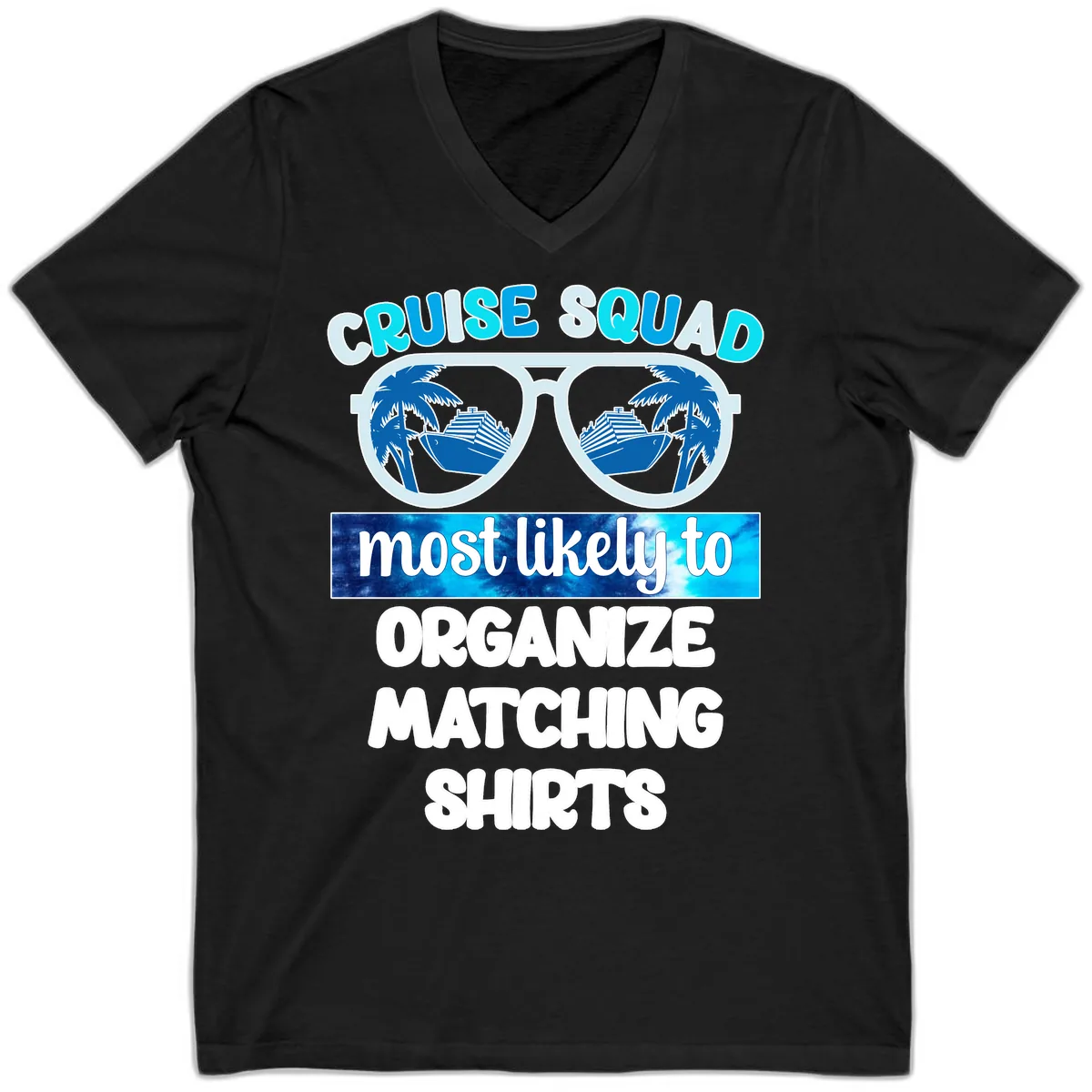 Cruise Squad Sunglasses V-Neck in Black