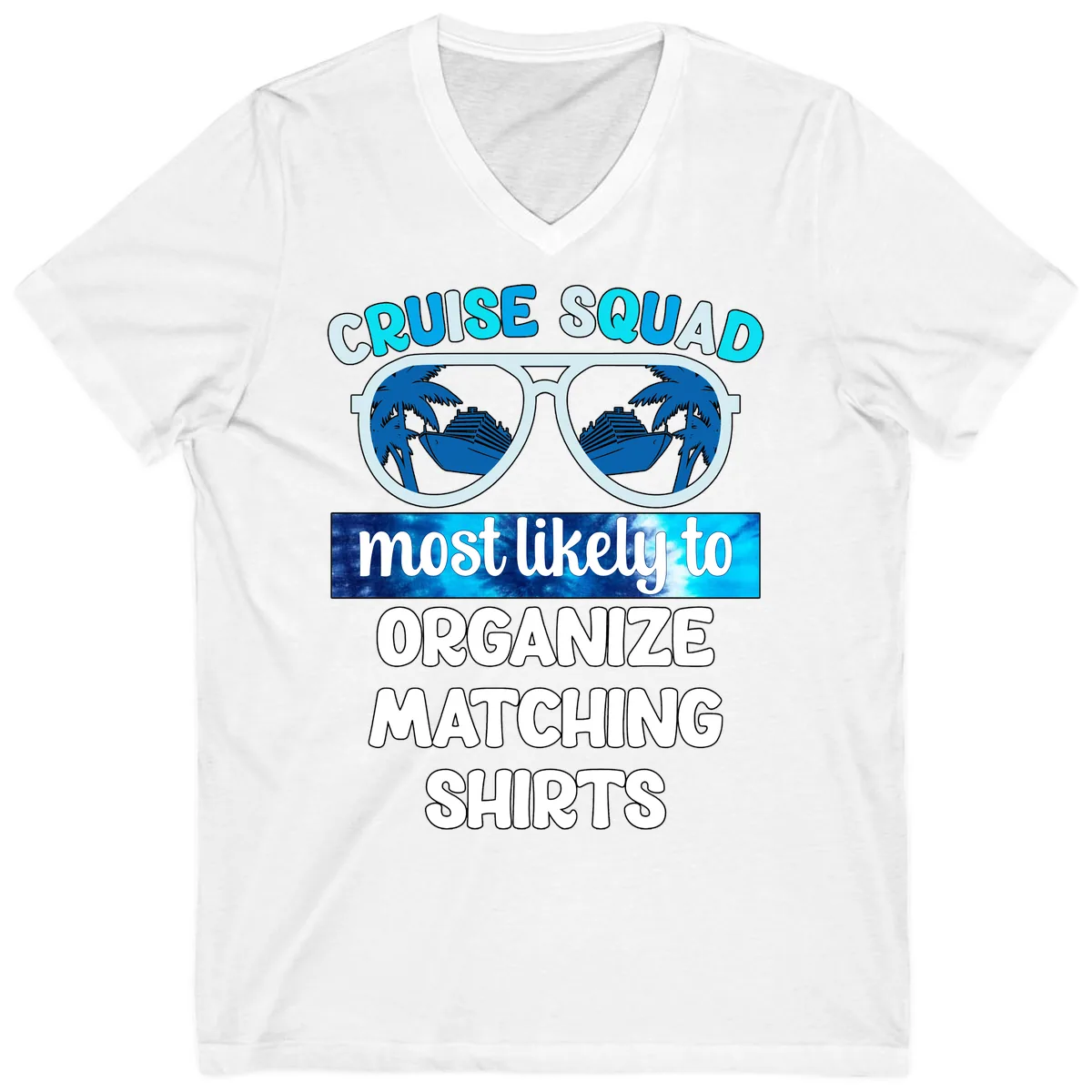 Cruise Squad Sunglasses V-Neck in White
