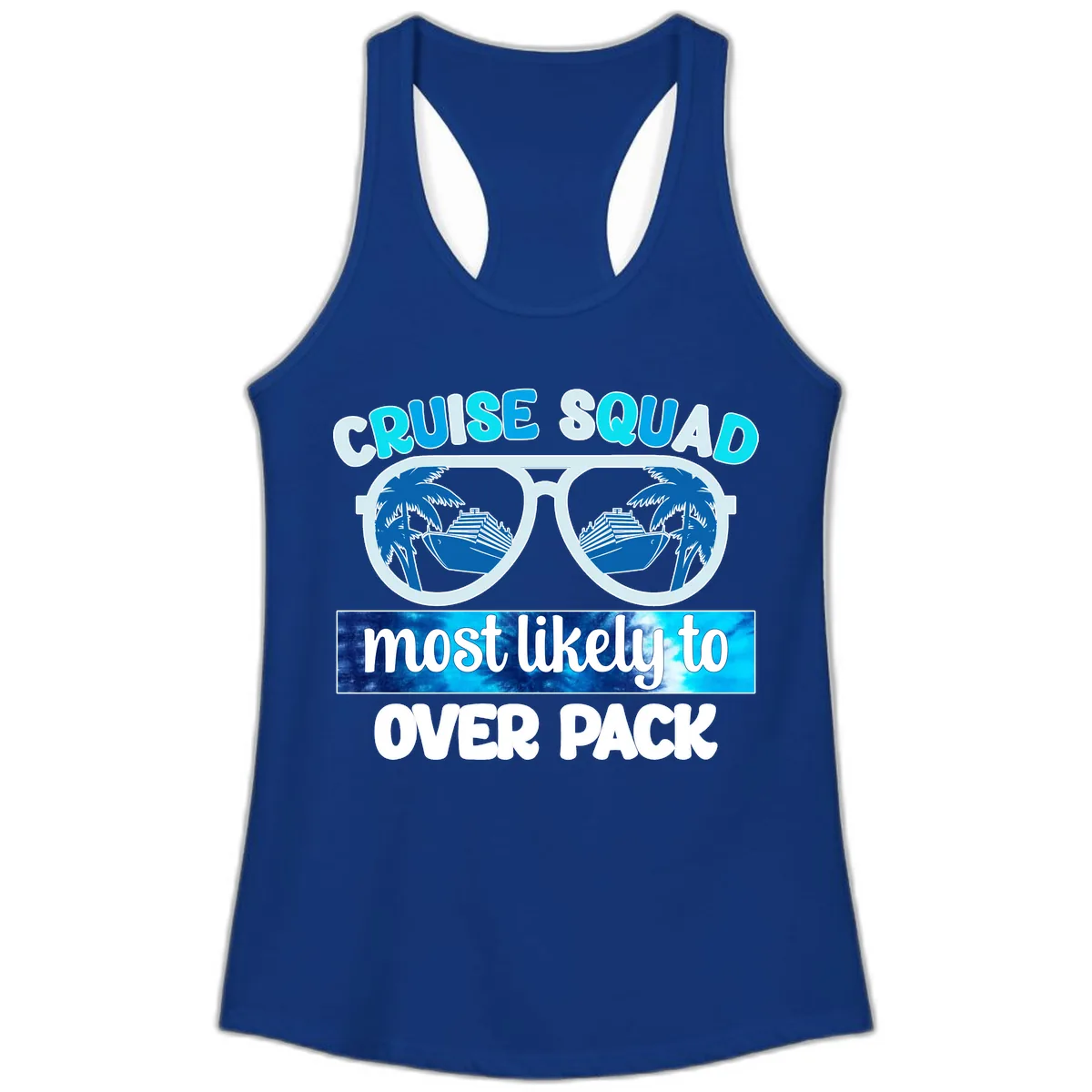 Cruise Squad Most Likely To Overpack Ladies Tank in Solid Royal