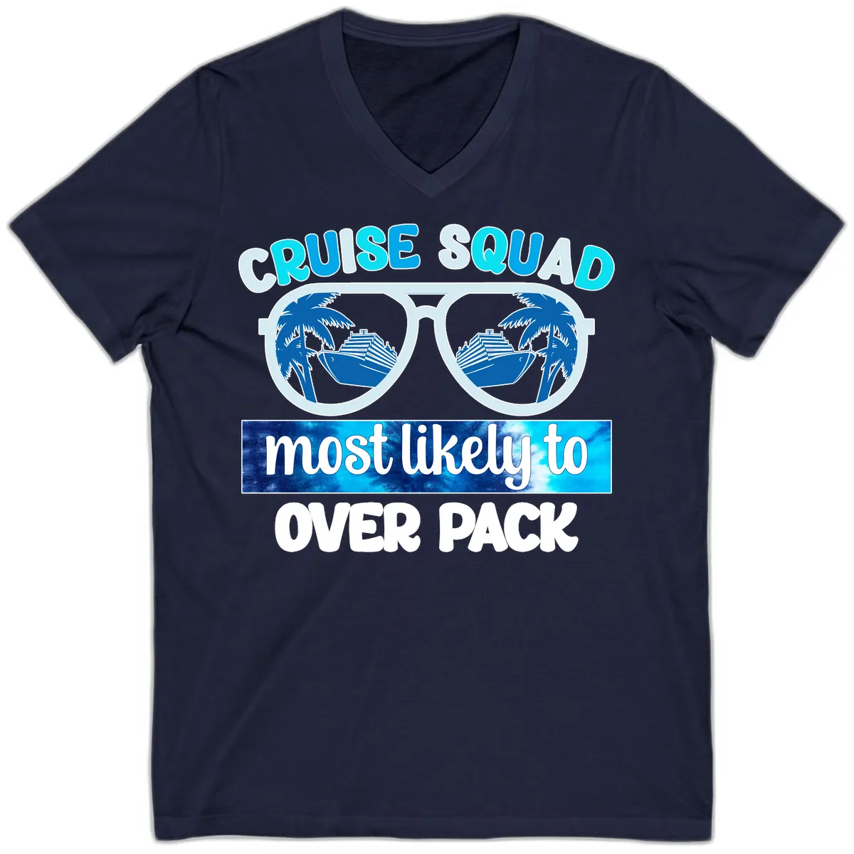 Cruise Squad Most Likely To Overpack V-Neck in Navy