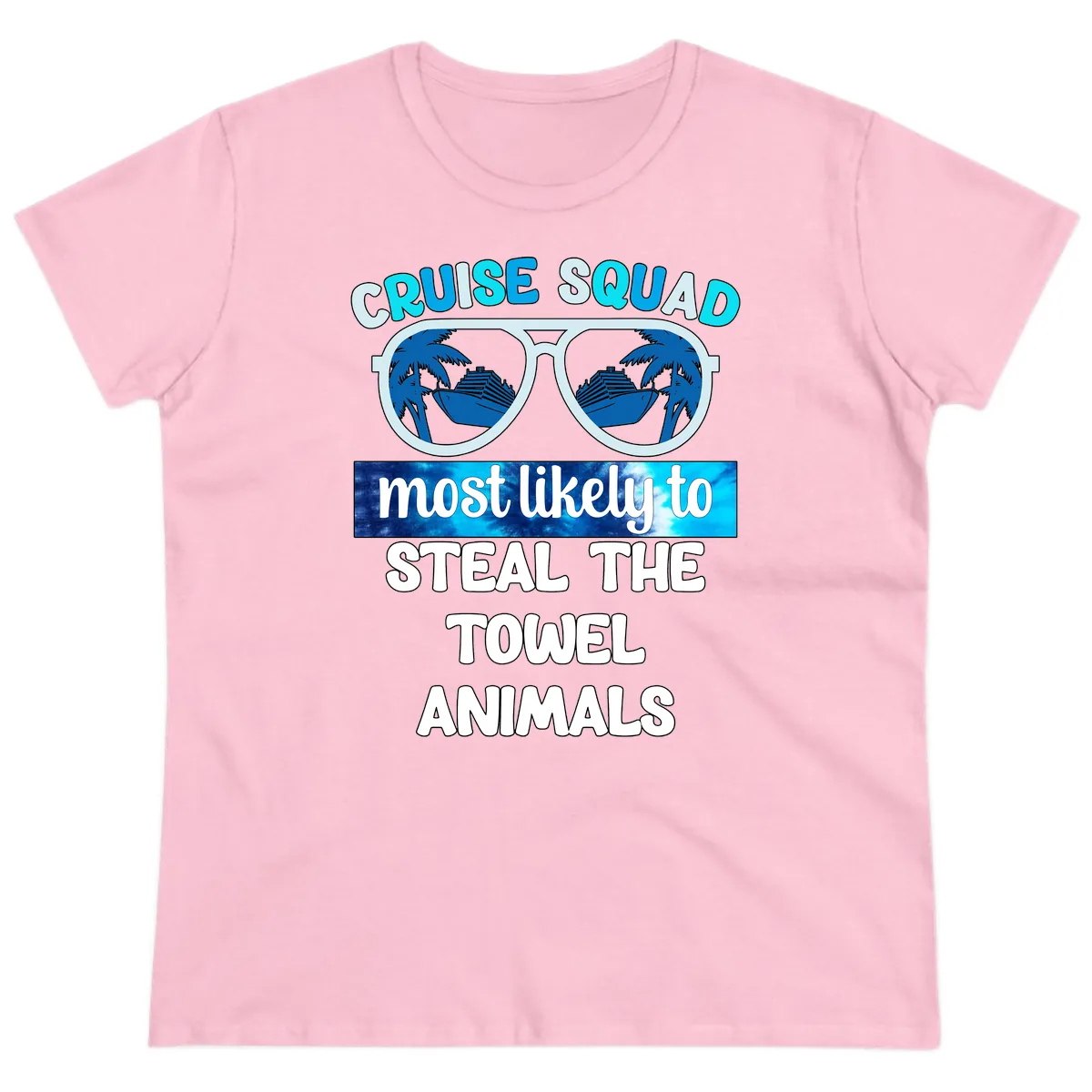 Cruise Squad Towel Thieves Ladies Tee in Light Pink