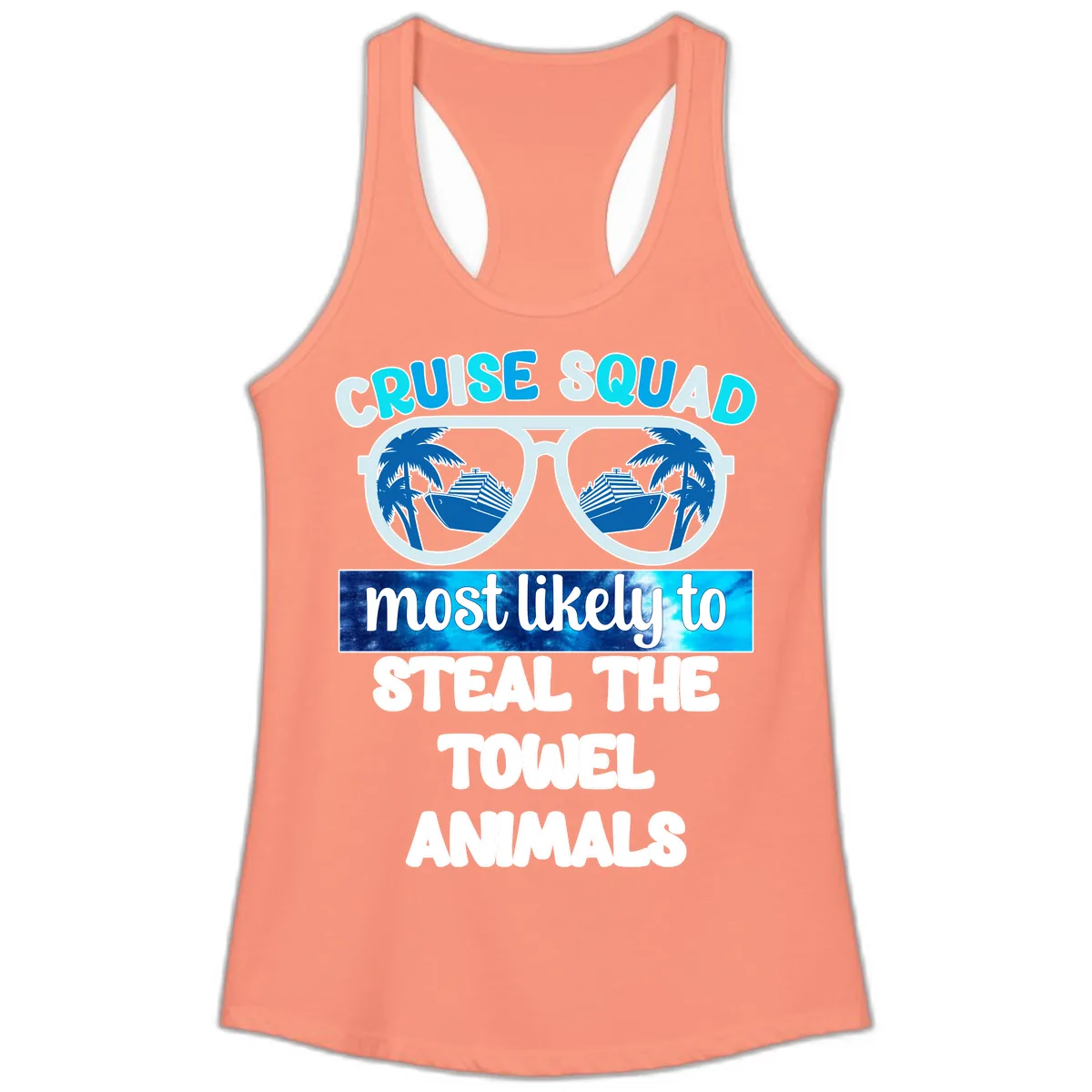 Cruise Squad Towel Thieves Ladies Tank in Solid Light Orange