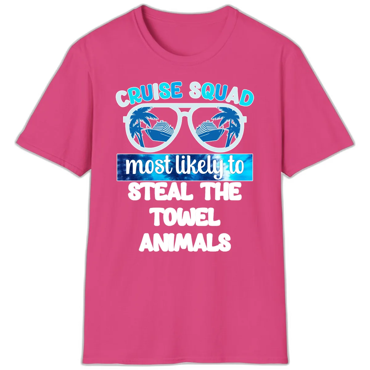 Cruise Squad Towel Thieves T-Shirt in Heliconia