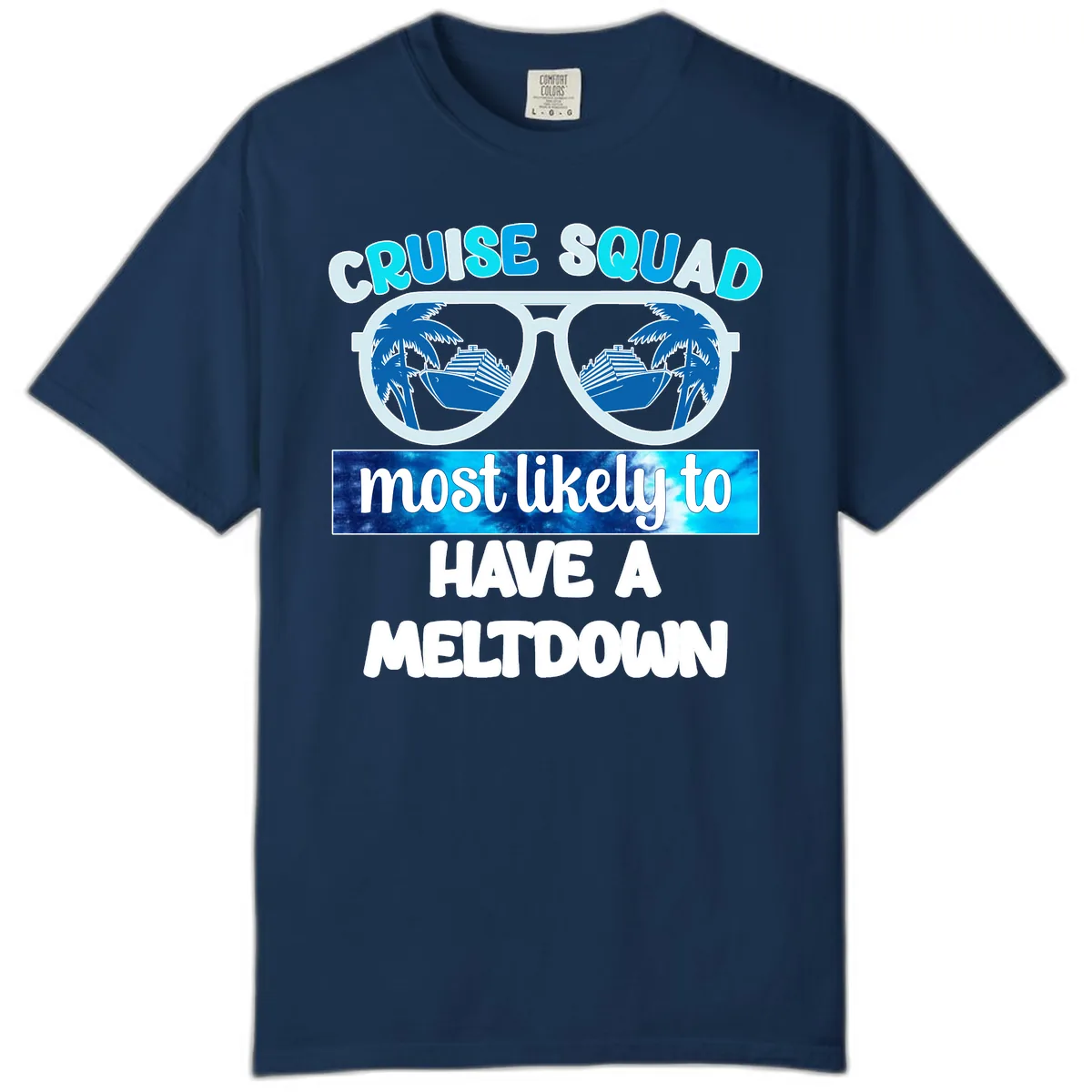 Cruise Squad Meltdown Comfort Color in Navy