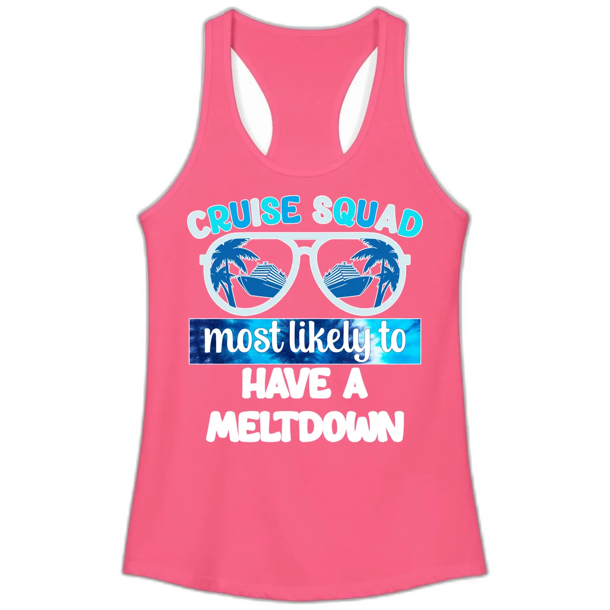 Cruise Squad Meltdown Ladies Tank in Solid Hot Pink