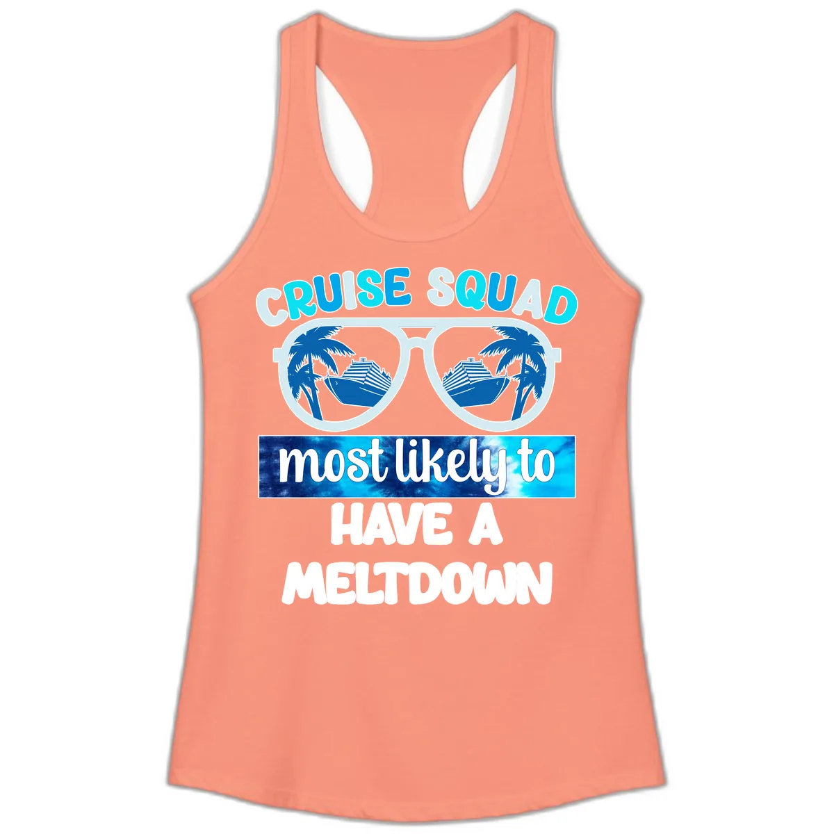 Cruise Squad Meltdown Ladies Tank in Solid Light Orange