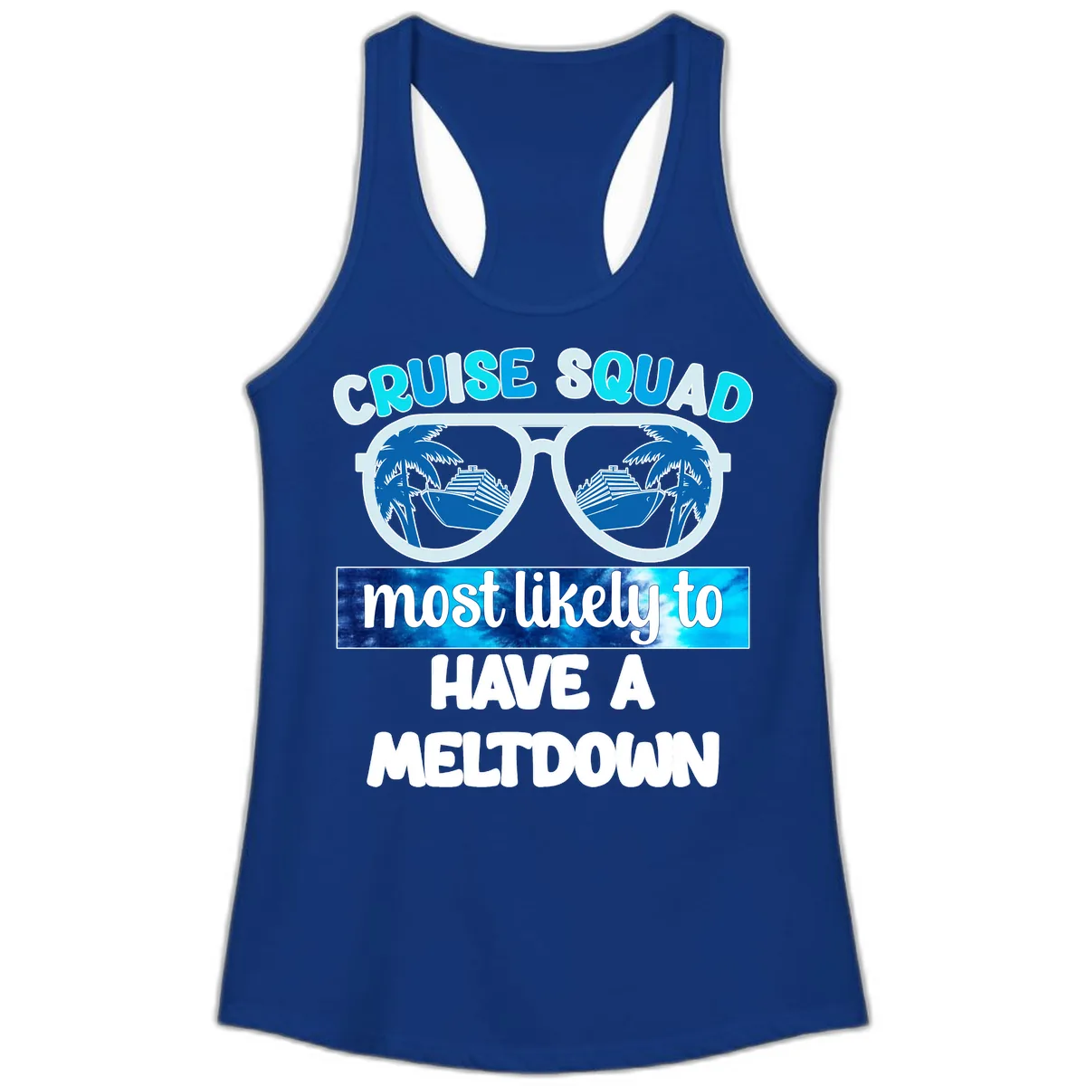 Cruise Squad Meltdown Ladies Tank in Solid Royal