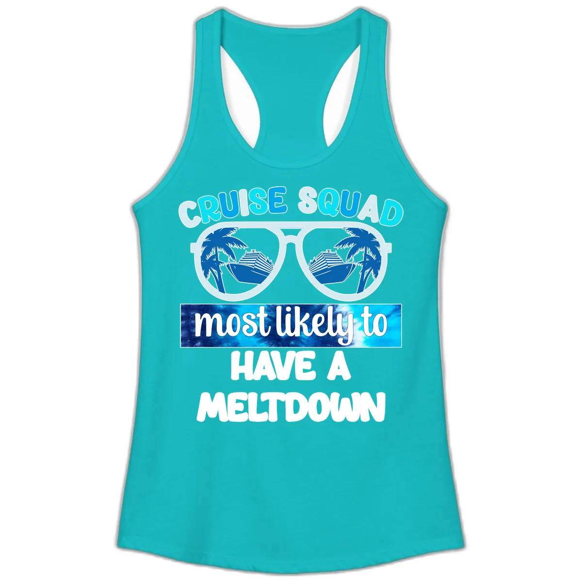 Cruise Squad Meltdown Ladies Tank in Tahiti Blue