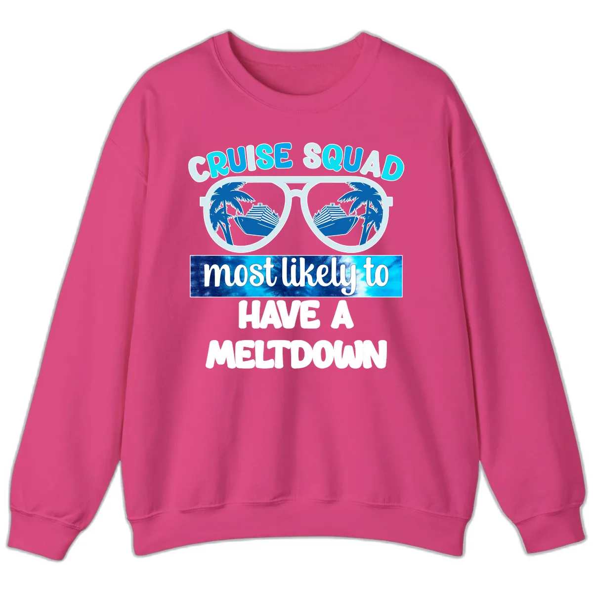 Cruise Squad Meltdown Sweatshirt in Heliconia