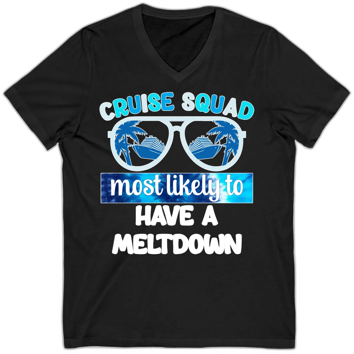 Cruise Squad Meltdown V-Neck in Black