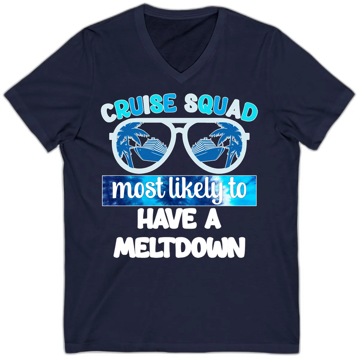 Cruise Squad Meltdown V-Neck in Navy