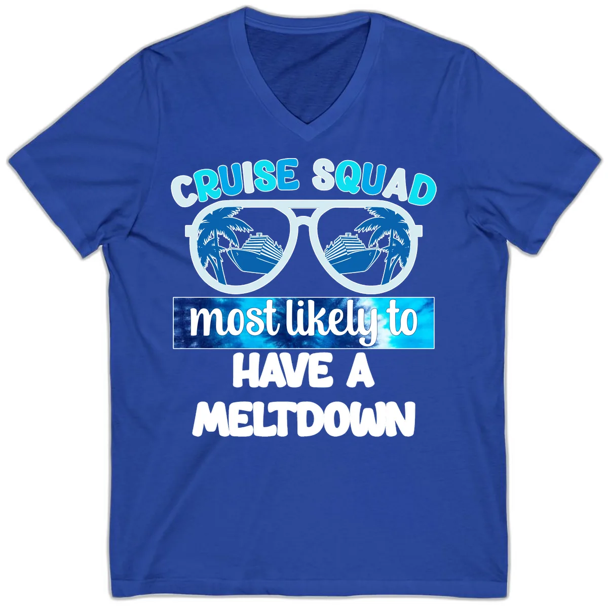 Cruise Squad Meltdown V-Neck in True Royal