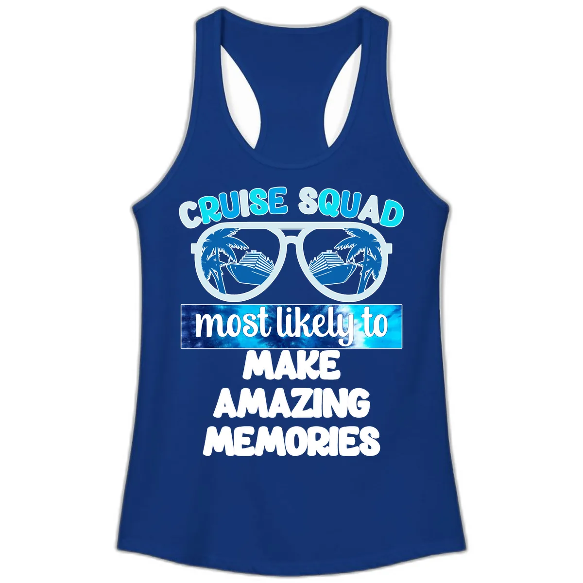 Cruise Squad Amazing Memories Ladies Tank in Solid Royal