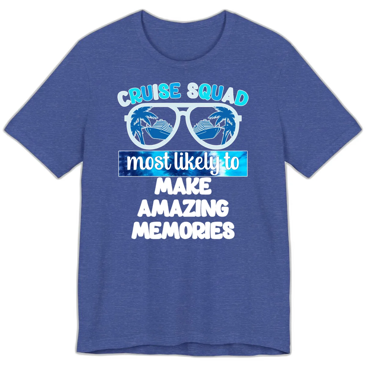 Cruise Squad Amazing Memories Premium T-Shirt in Heather True Royal