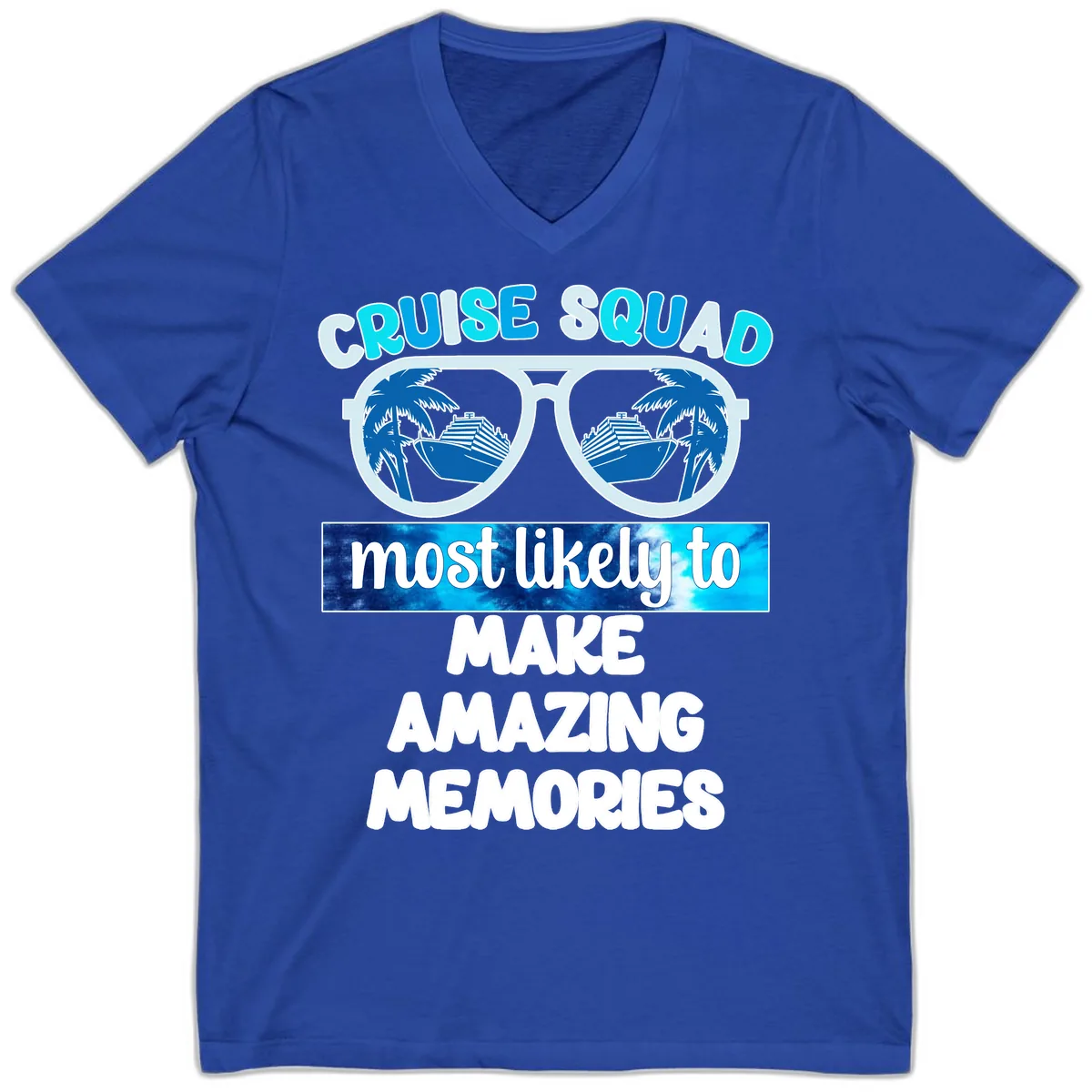 Cruise Squad Amazing Memories V-Neck in True Royal