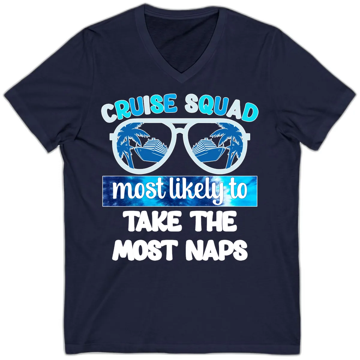 Cruise Squad Most Likely To Nap V-Neck in Navy