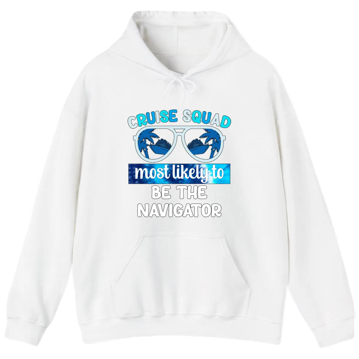 Cruise Squad Navigator Sunglasses Hoodie in White