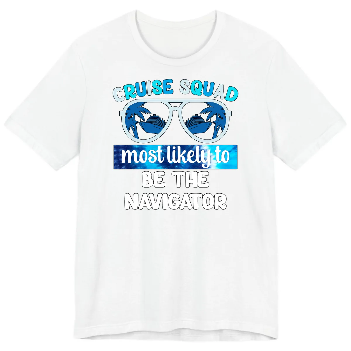 Cruise Squad Navigator Sunglasses Premium T-Shirt in White