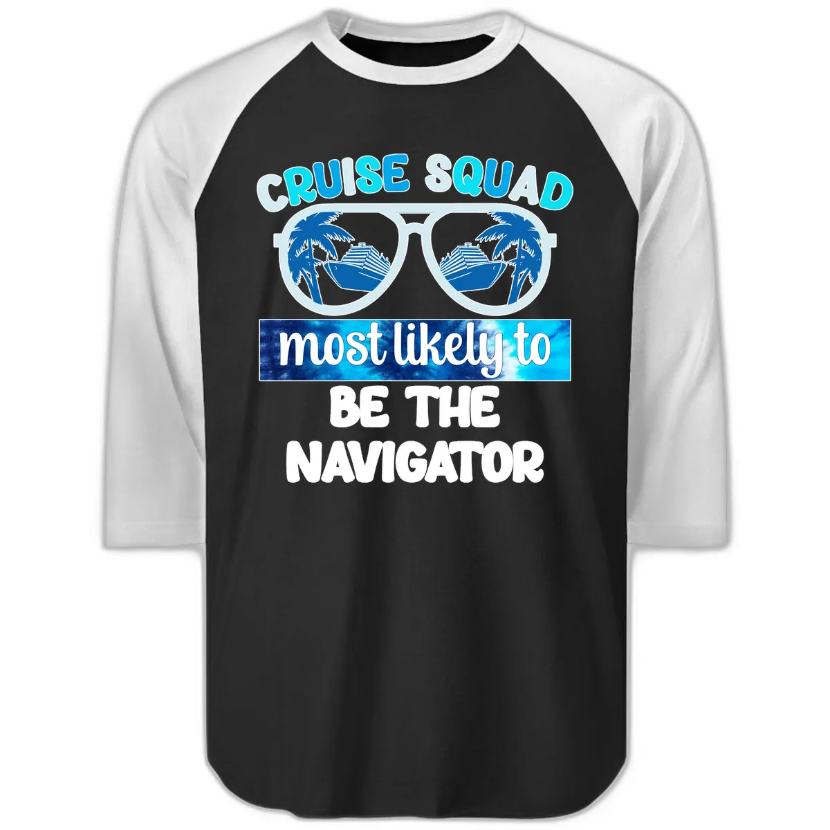 Cruise Squad Navigator Sunglasses Raglan 3/4 in Black White