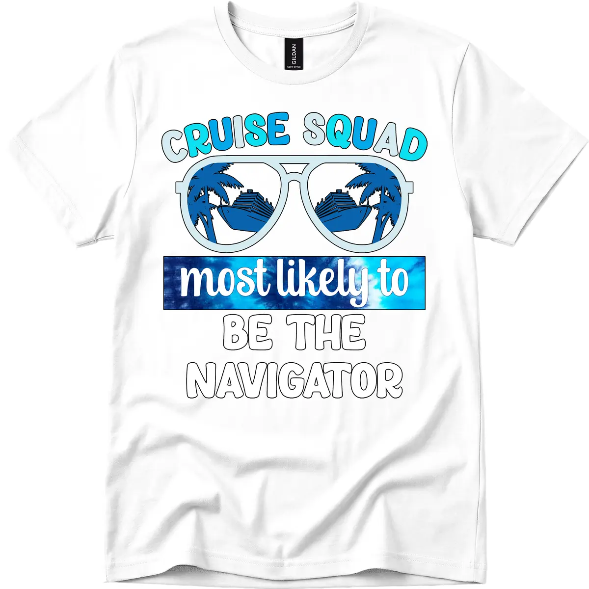 Cruise Squad Navigator Sunglasses T-Shirt in White