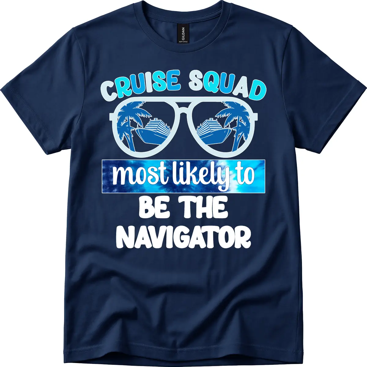 Cruise Squad Navigator Sunglasses T-Shirt in Navy