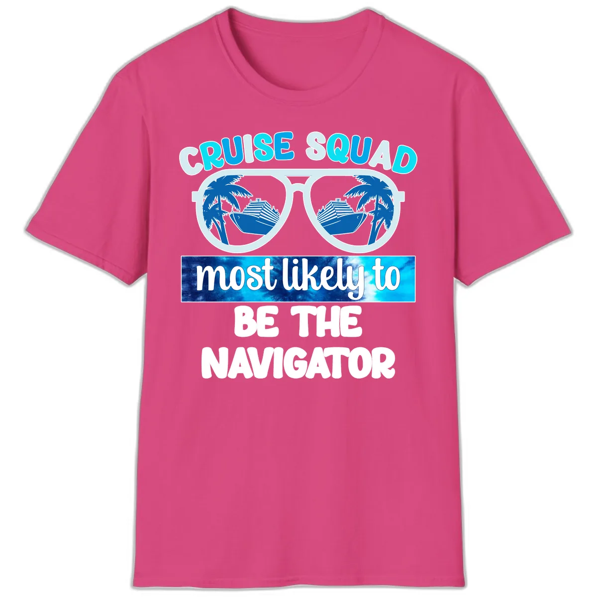 Cruise Squad Navigator Sunglasses T-Shirt in Heliconia