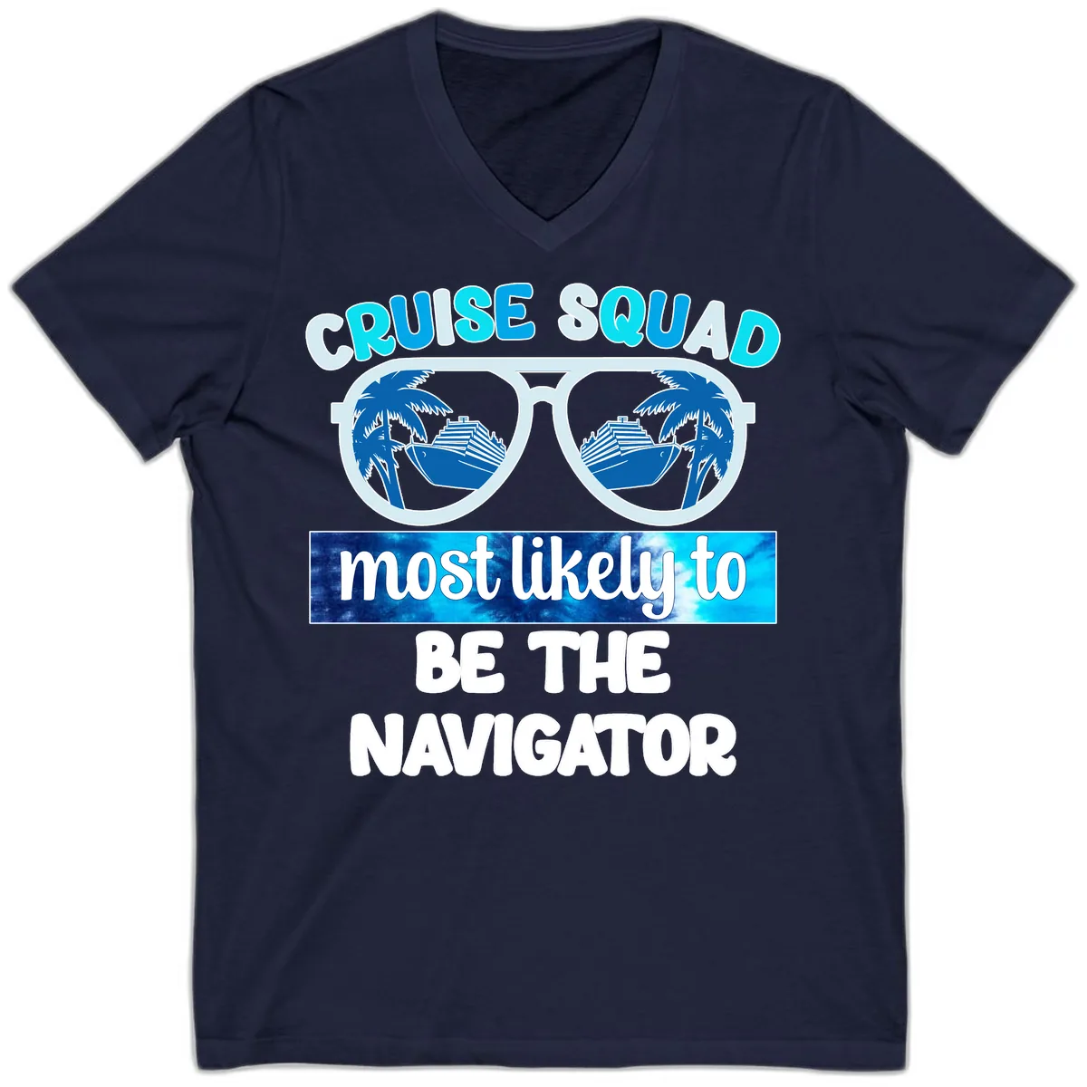 Cruise Squad Navigator Sunglasses V-Neck in Navy