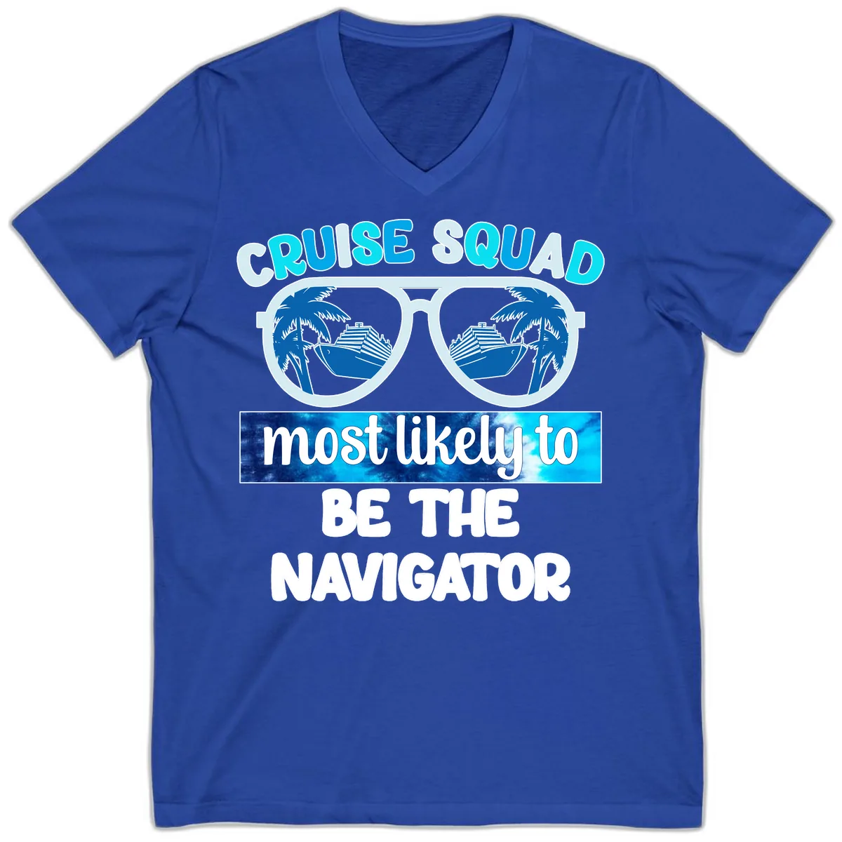 Cruise Squad Navigator Sunglasses V-Neck in True Royal