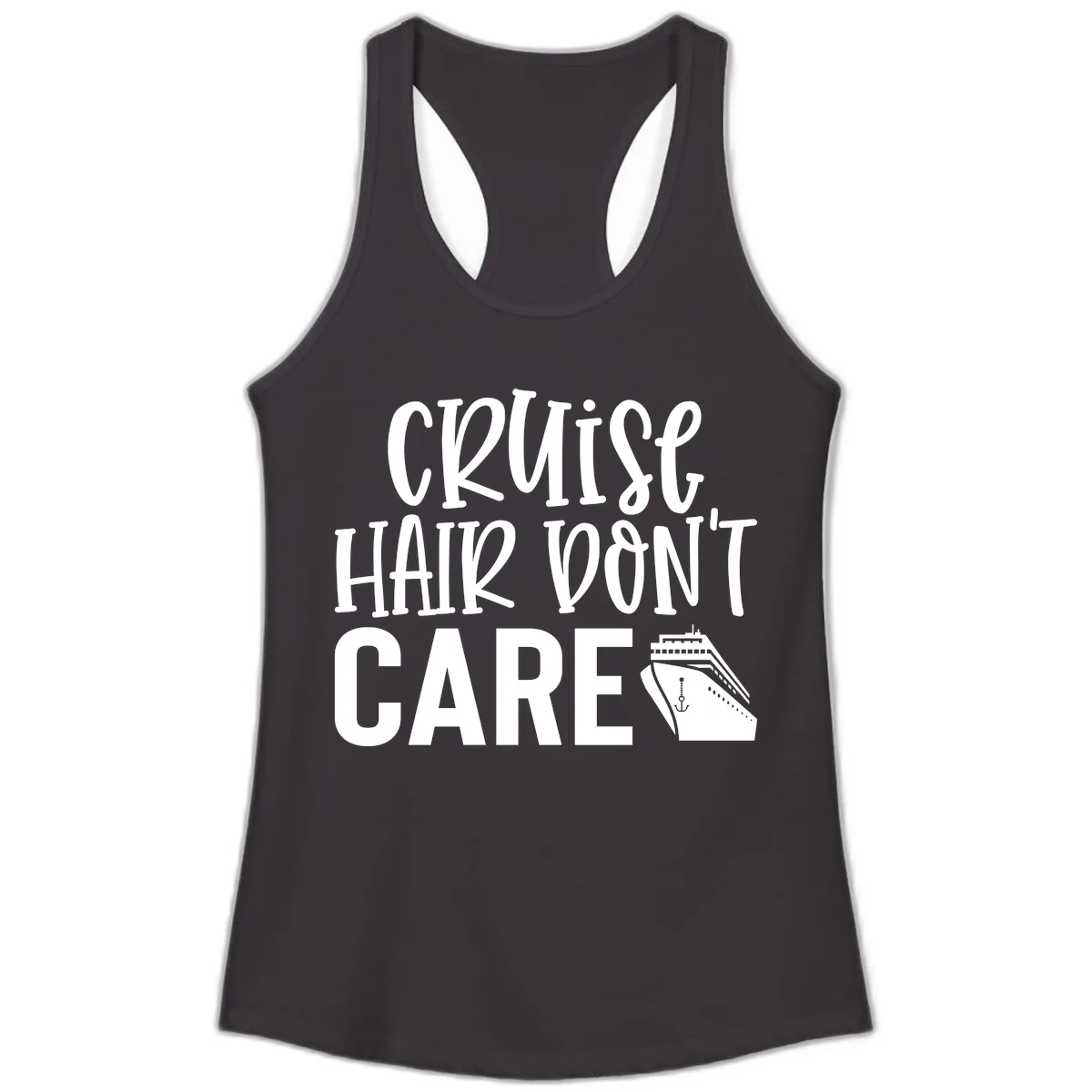 Cruise Hair Don't Care Ladies Tank in Black