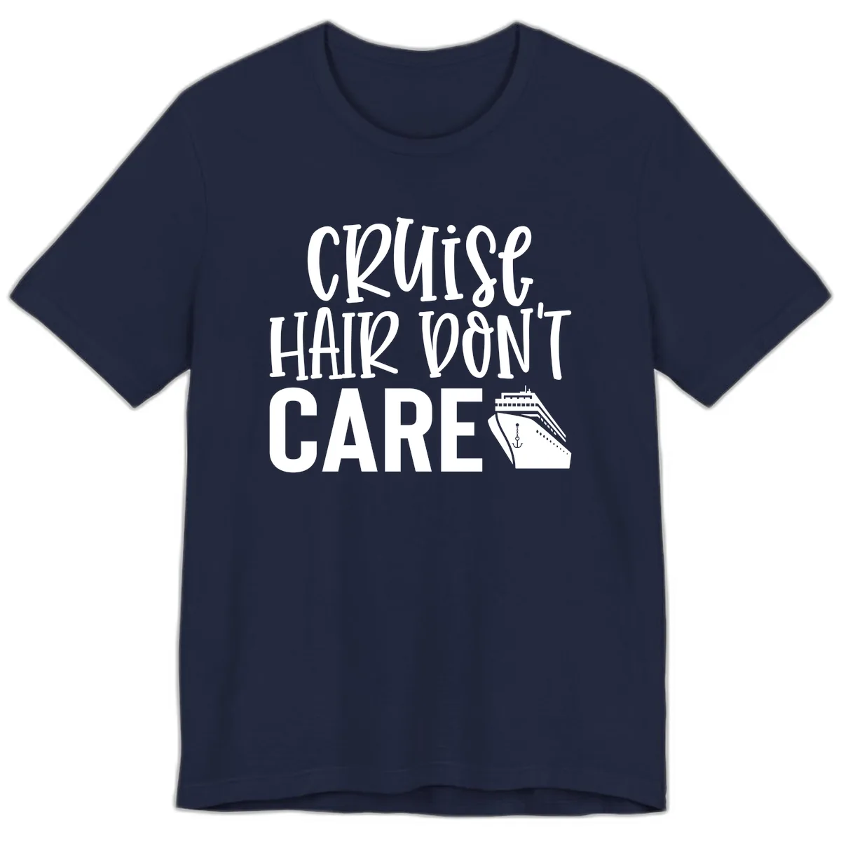 Cruise Hair Don't Care Premium T-Shirt in Navy