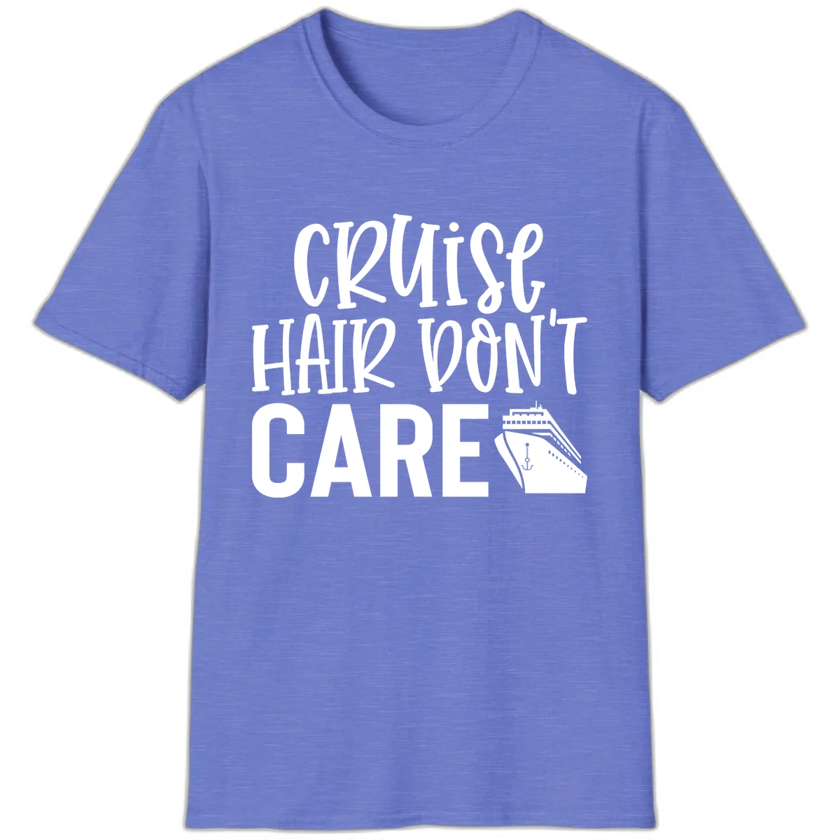 Cruise Hair Don't Care T-Shirt in Heather Royal