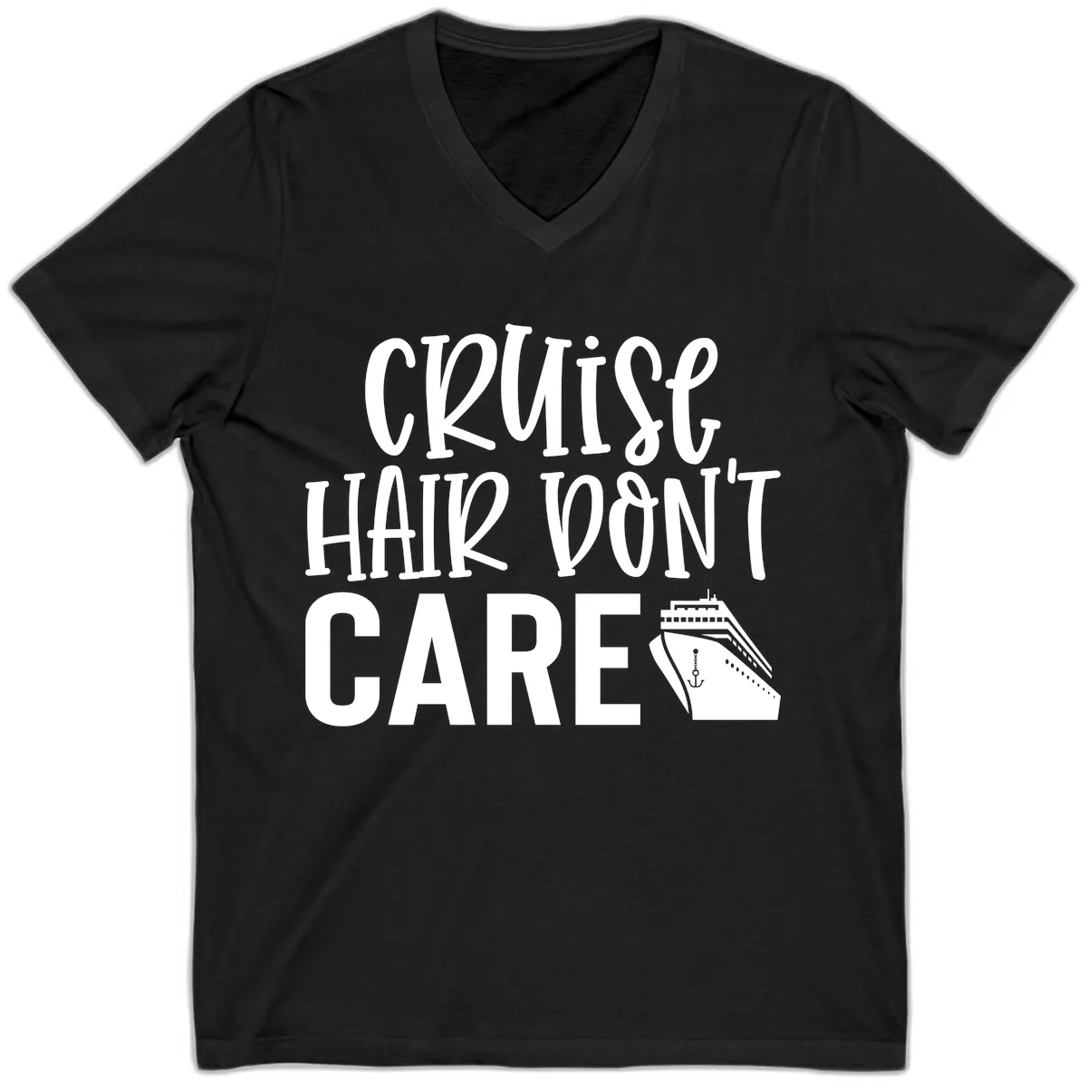 Cruise Hair Don't Care V-Neck in Black