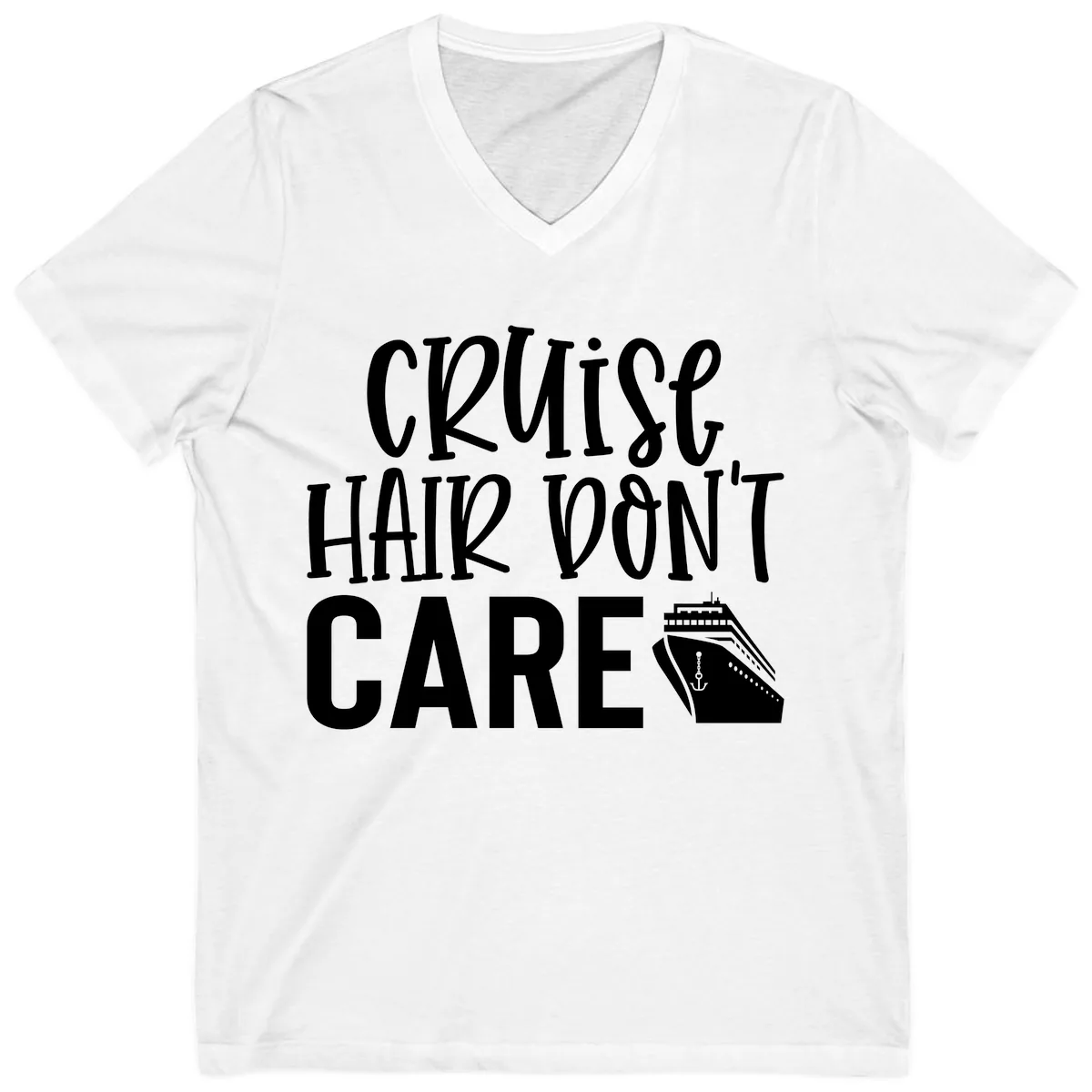 Cruise Hair Don't Care V-Neck in White