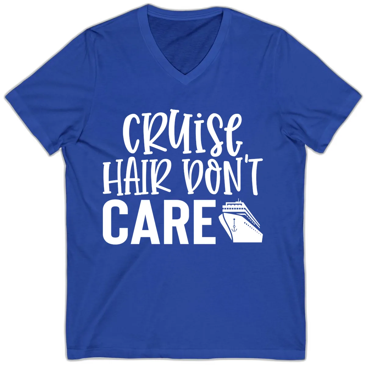 Cruise Hair Don't Care V-Neck in True Royal