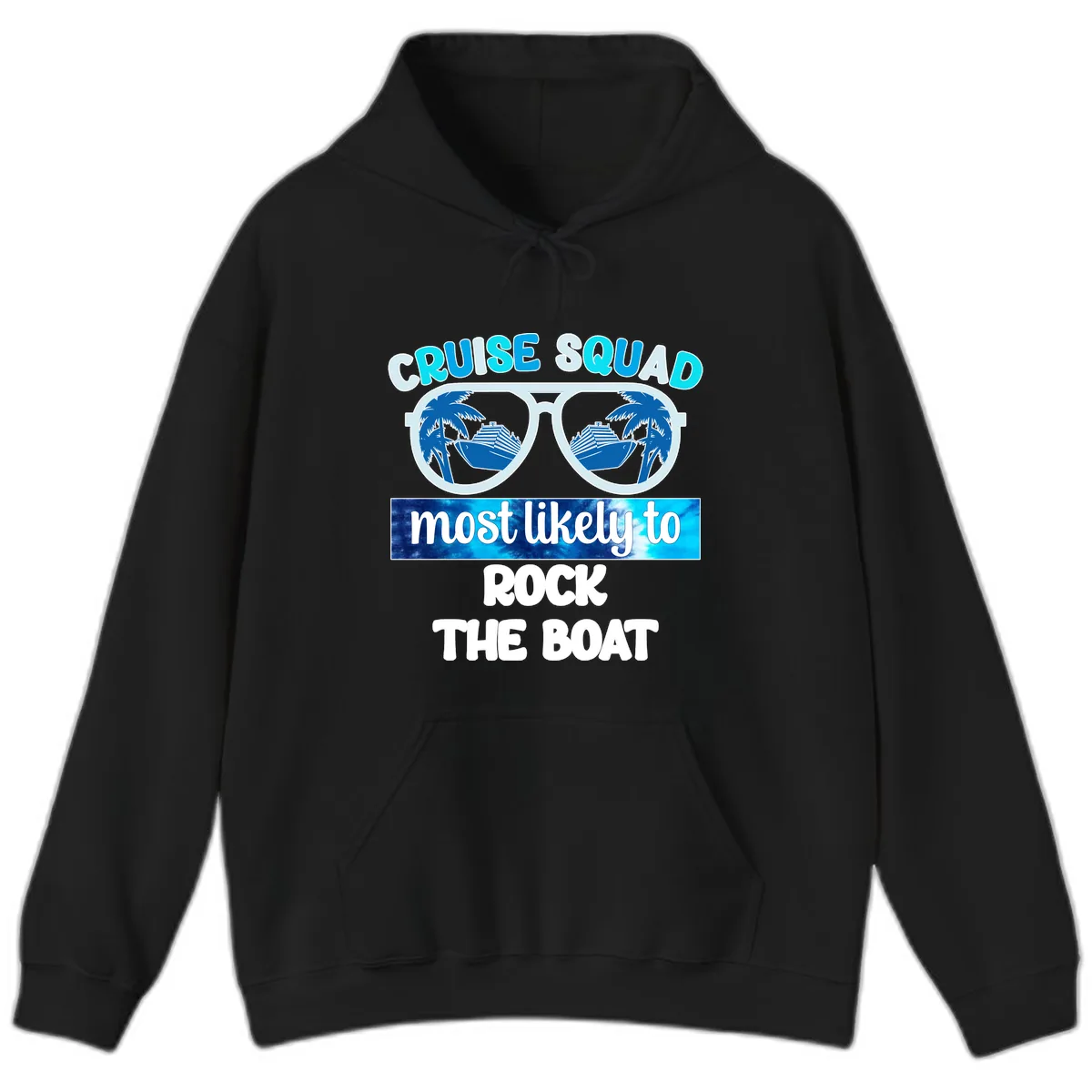 Cruise Squad Most Likely To Rock The Boat Hoodie in Black