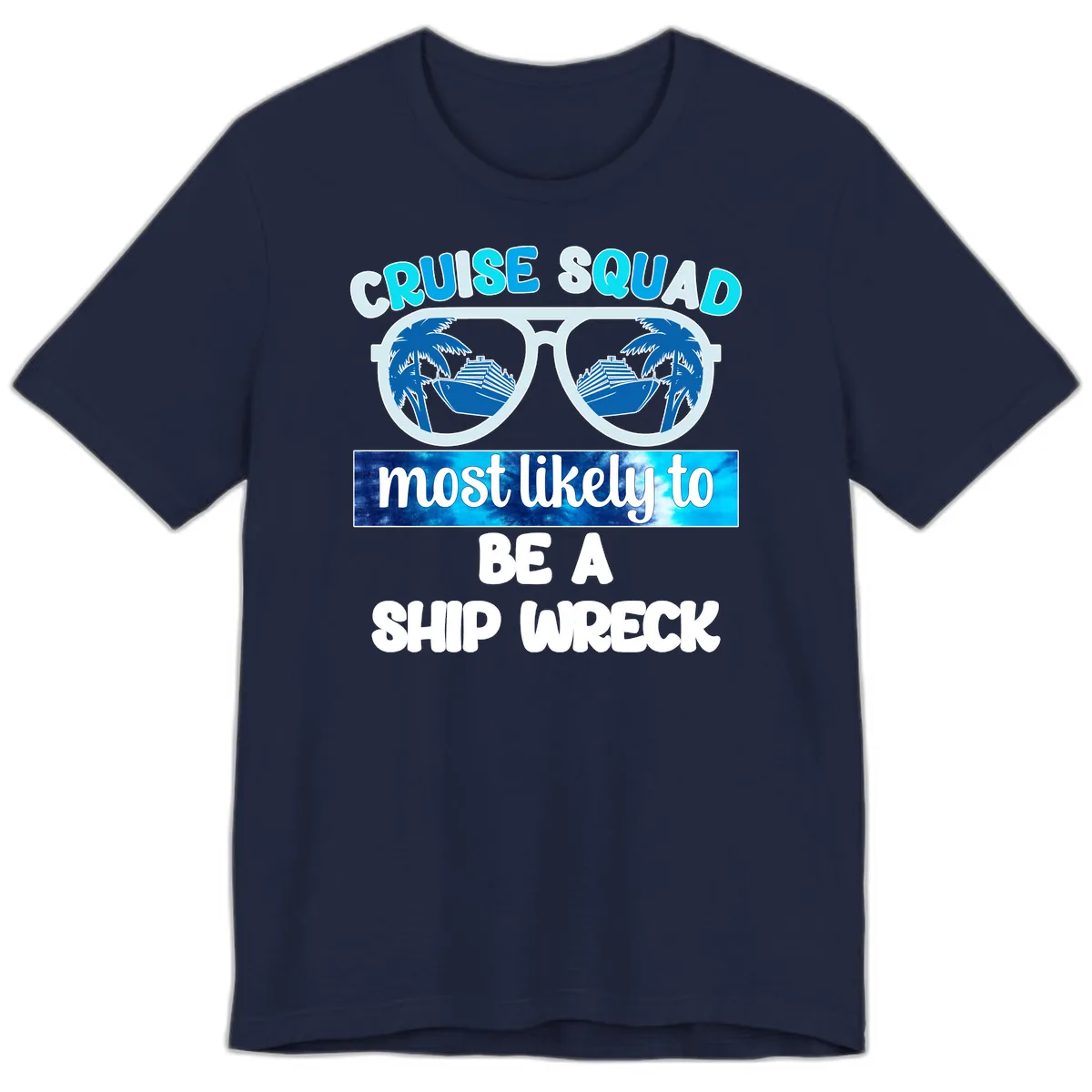 Cruise Squad Ship Wreck Premium T-Shirt in Navy