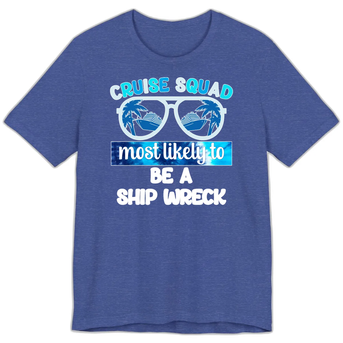 Cruise Squad Ship Wreck Premium T-Shirt in Heather True Royal